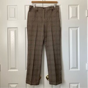 Jones New York Sport Women's Size 10 Checkered Cotton Straight Leg Pleated Pants